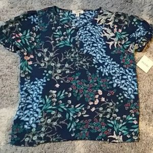 NWT blue floral top